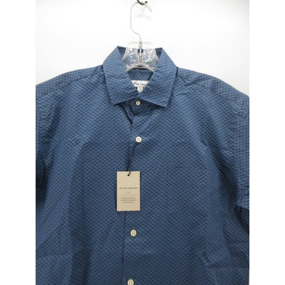 Peter Millar Shirt Small Crown Button Down Geometric Pocket Preppy NEW - Picture 2 of 11